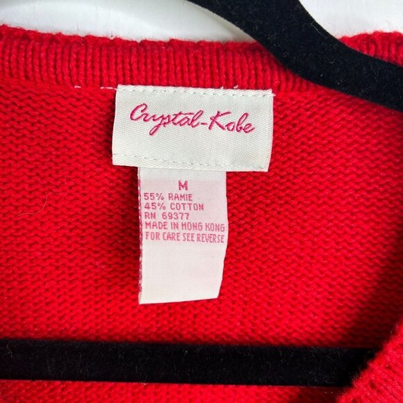 Vintage Krystal-Kobe red ugly christmas sweater size medium - Picture 5 of 12